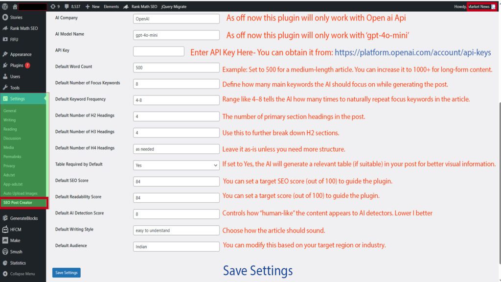 How to Use the “SEO Post Creator by AI” WordPress Plugin How to Use the “SEO Post Creator by AI” WordPress Plugin