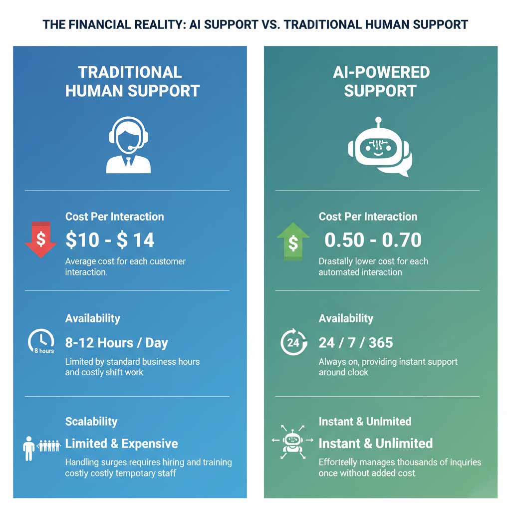 The Cost Showdown: AI Support vs. Traditional Support