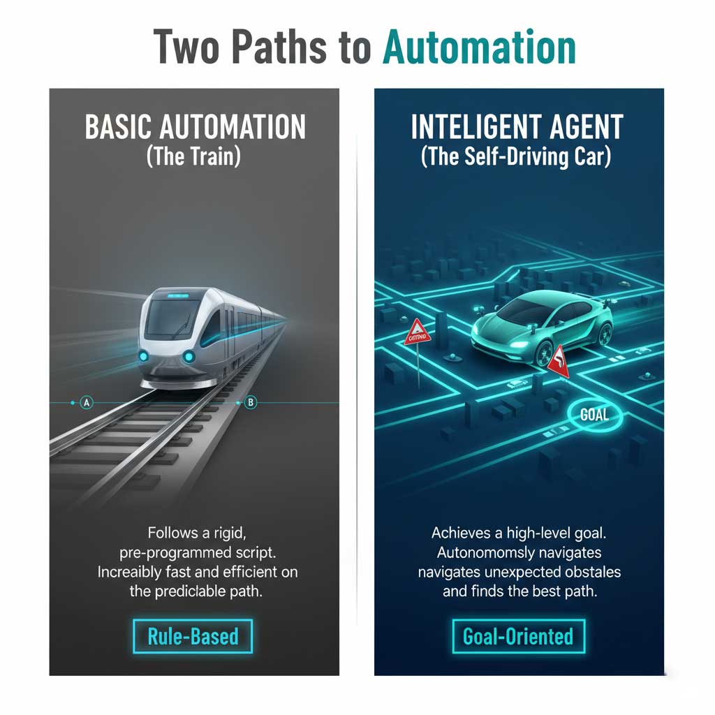 Two Paths to Automation: The Train vs. The Self-Driving Car