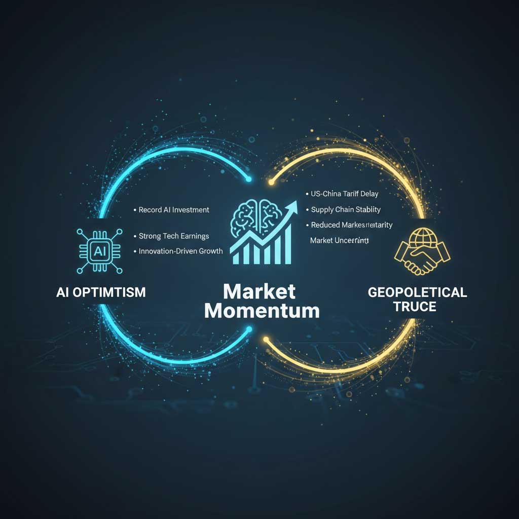 Wall Street Futures Climb Amid AI Optimism and US-China Trade Truce