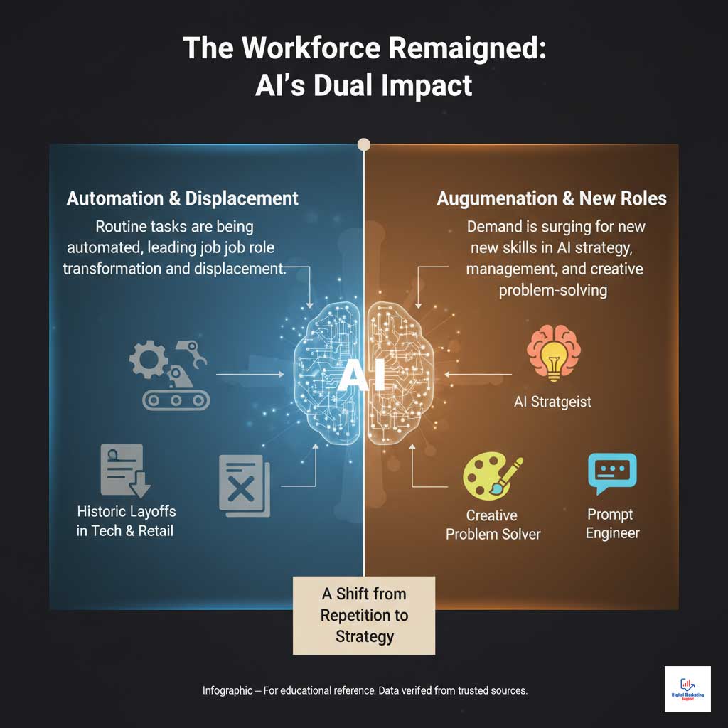 The Dual Impact of AI Adoption on the Workforce
