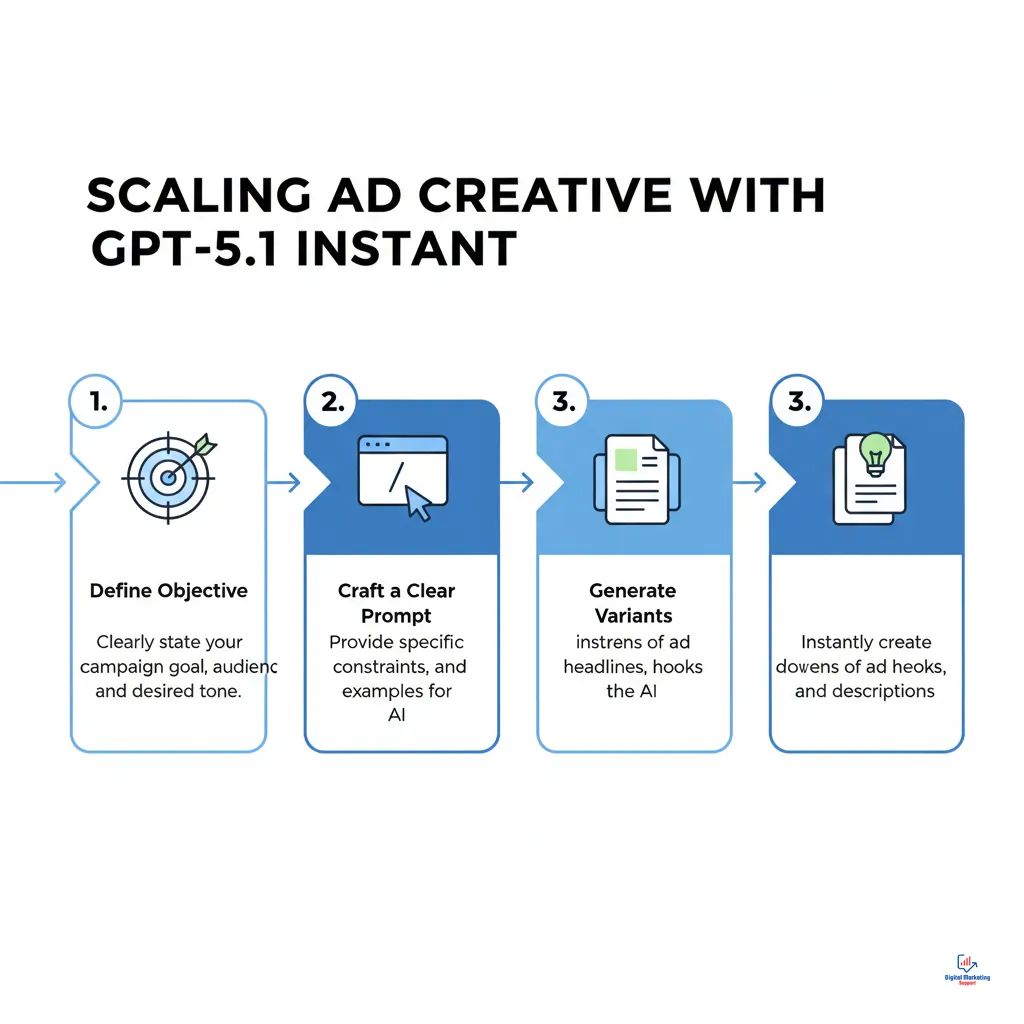 The 4-Step Ad Creative Workflow with GPT-5.1 Instant - Infographic