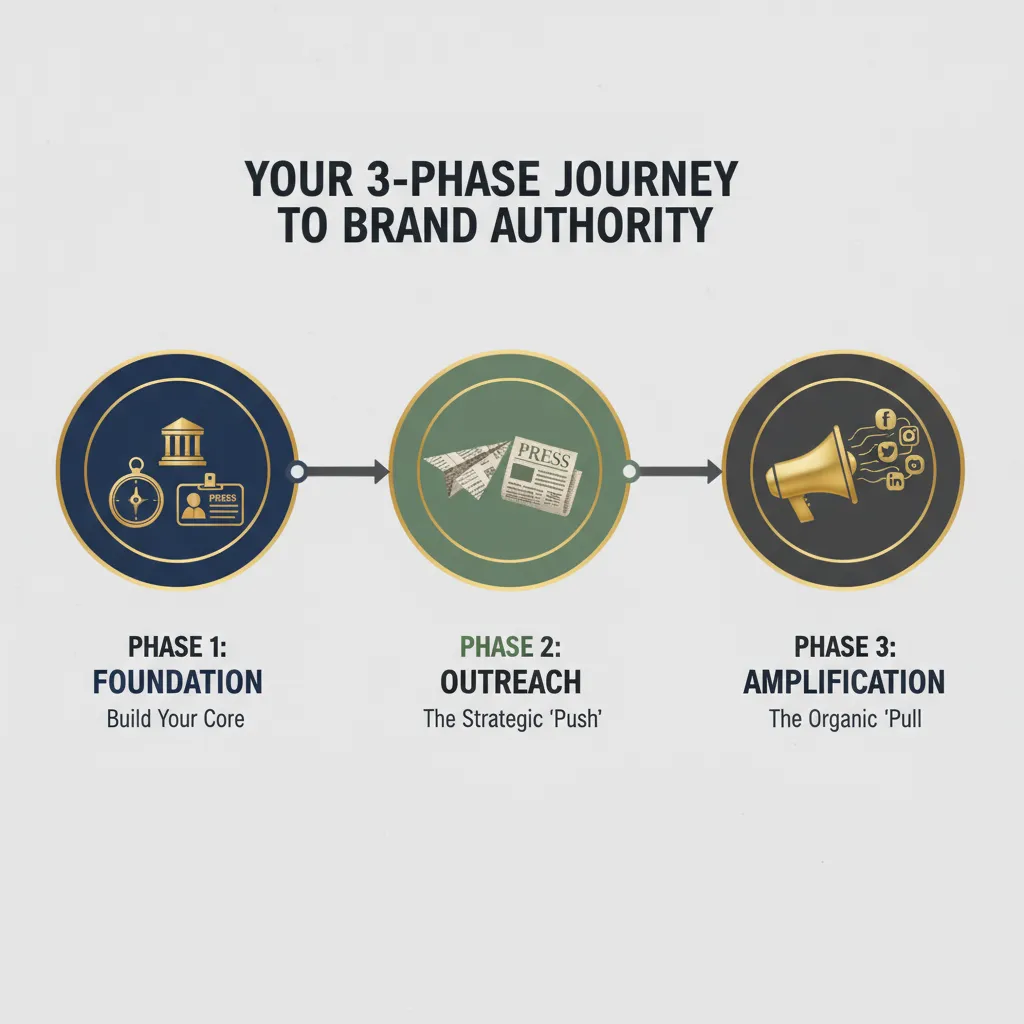 Your 3-Phase Journey to Brand Authority - Infographic