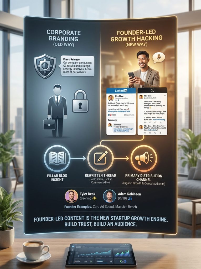 Founder-Led Growth Hacking: Building Trust via LinkedIn and X
