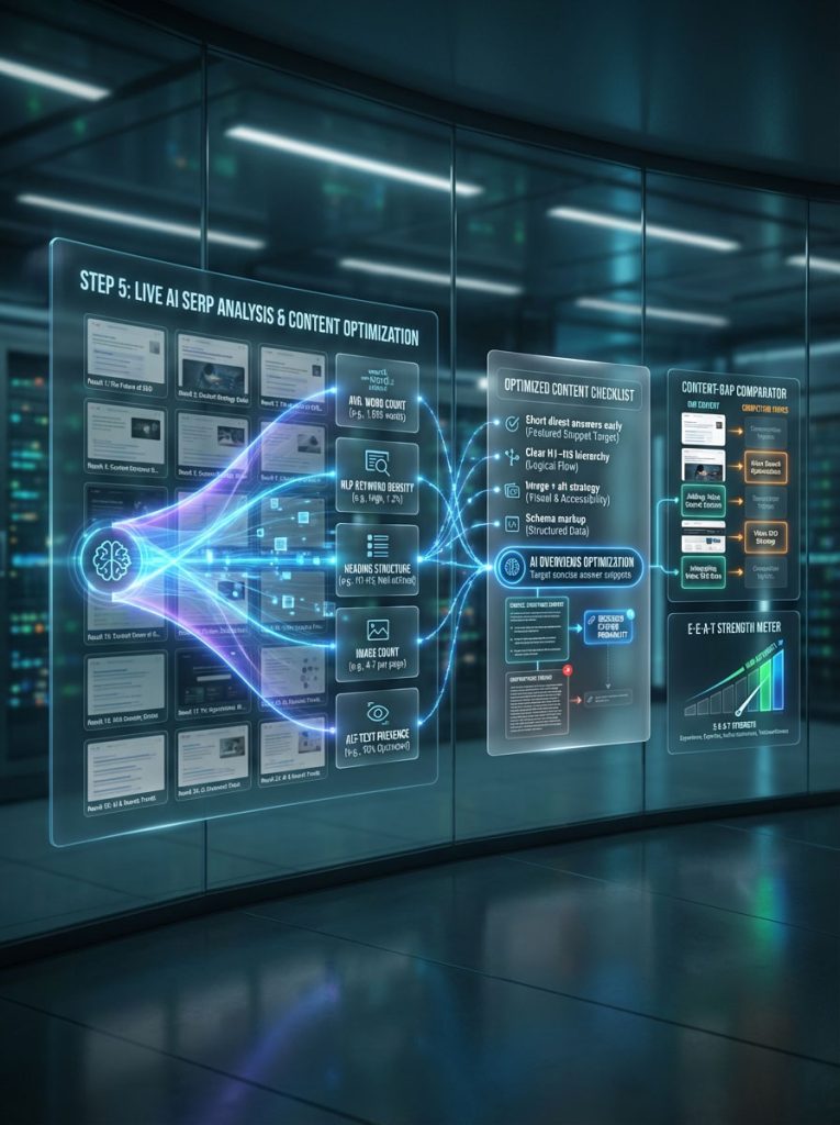 Step 5: Live AI SERP Analysis and Content Optimization