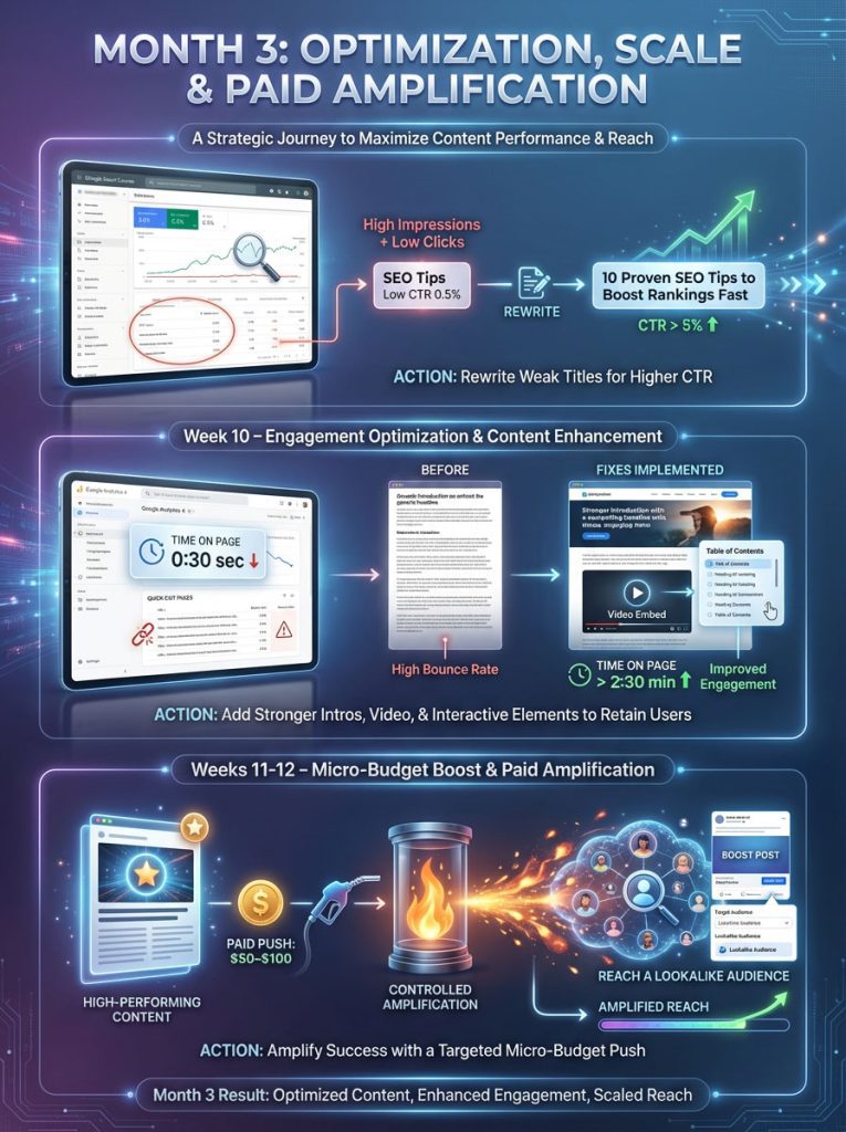 Month 3: Optimization, Scale, and Paid Amplification