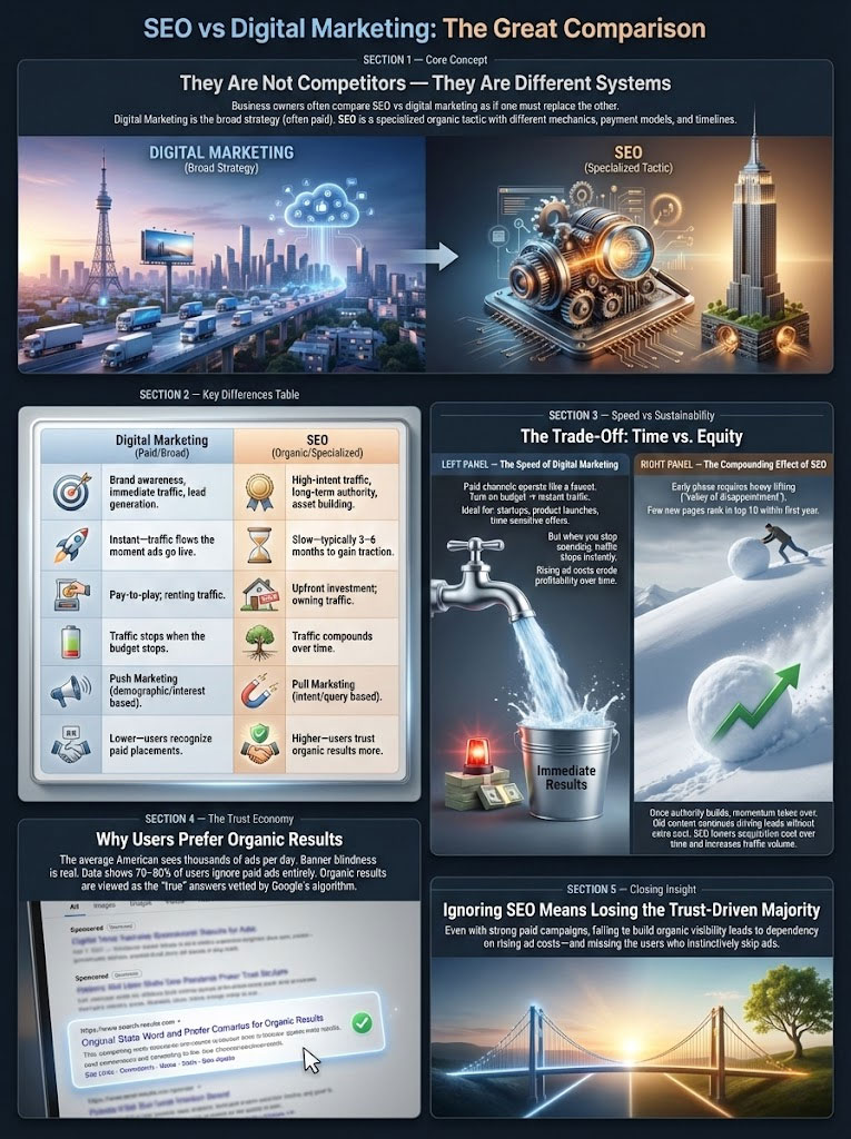 SEO vs Digital Marketing: The Great Comparison